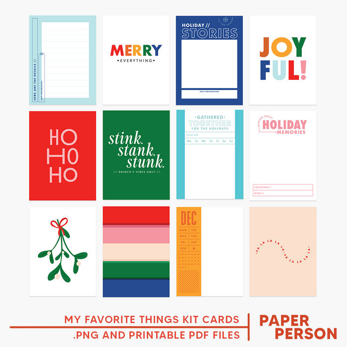 Holiday: My Favorite Things Kit Cards Digital Files