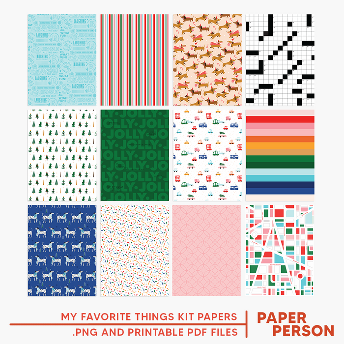 Holiday: My Favorite Things Kit Papers Digital Files