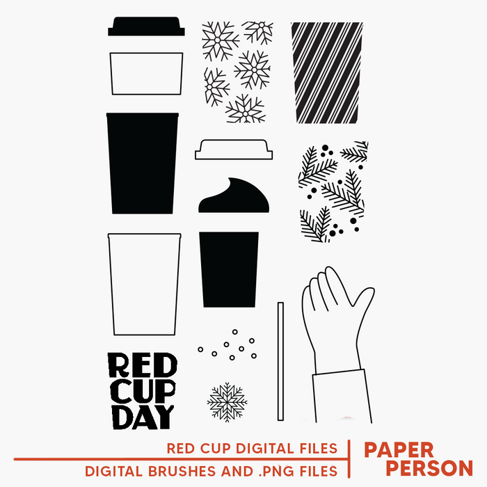 Holiday: Red Cup Stamp Digital Files