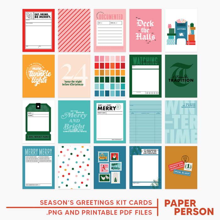Holiday: Season's Greetings Kit Cards Digital Files
