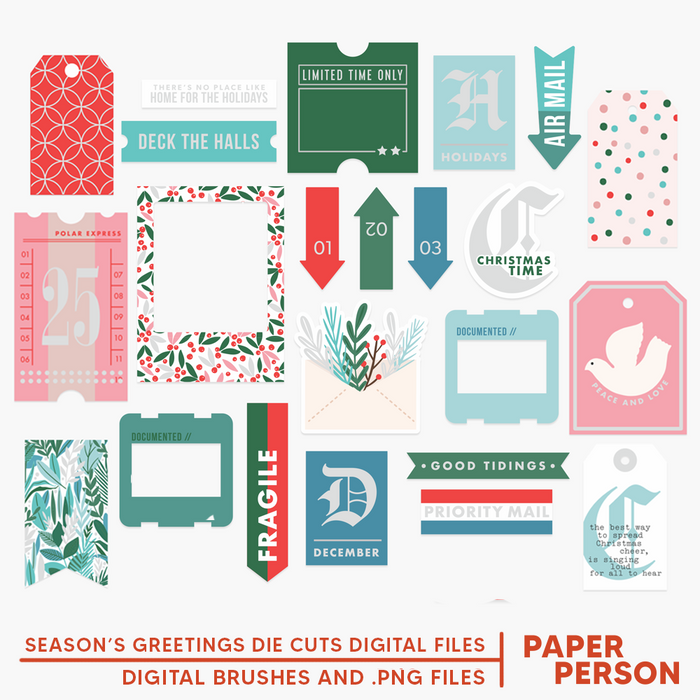 Holiday: Season's Greetings Die Cuts Digital Files
