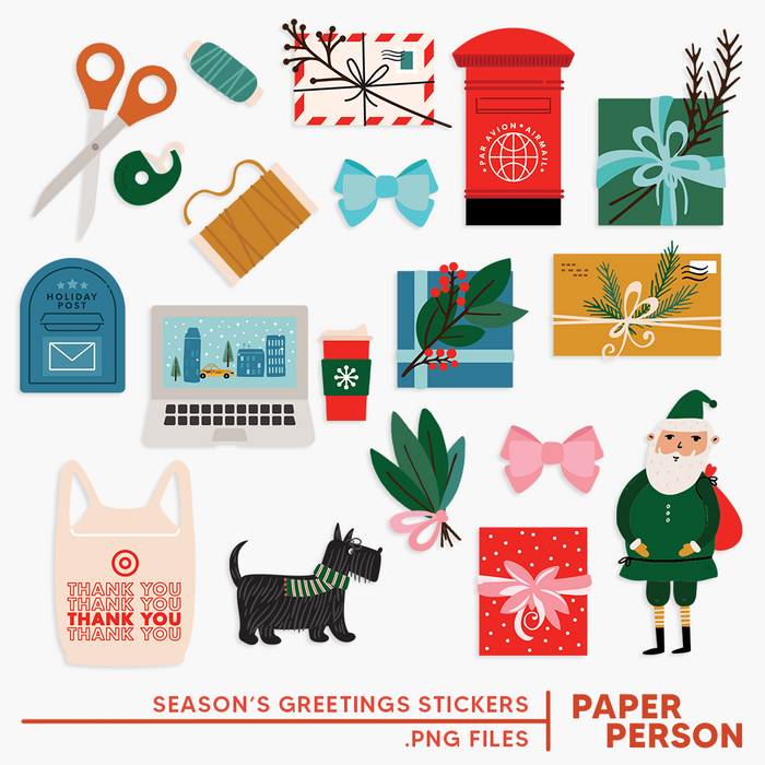 Holiday: Season's Greetings Stickers Digital Files
