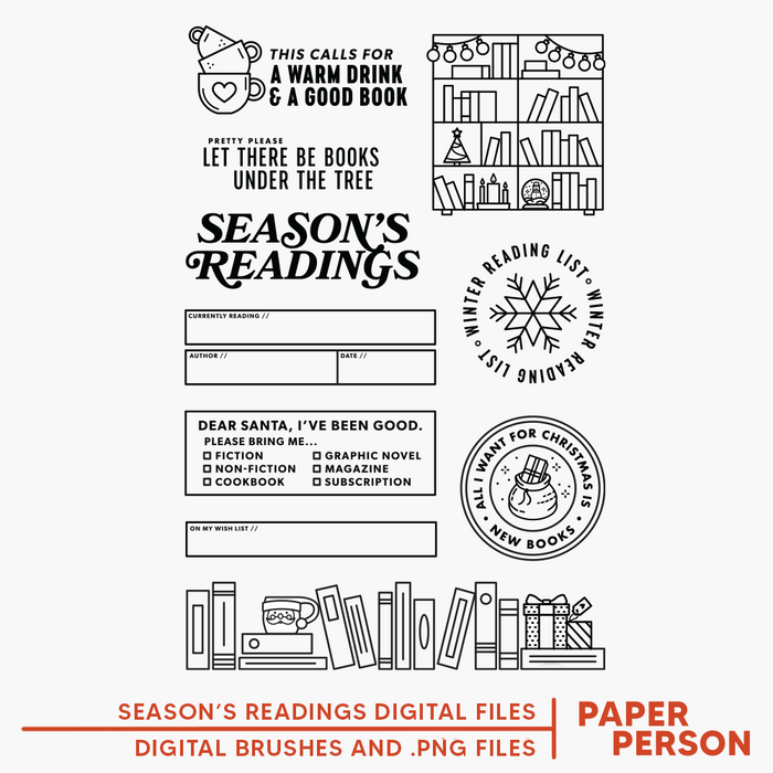 Holiday: Season's Readings Stamp Digital Files