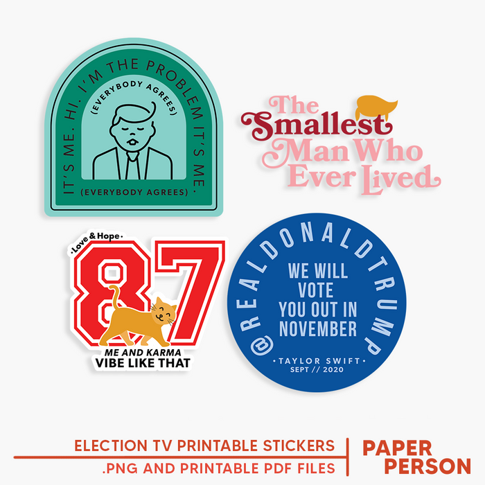 Election TV Printable Stickers