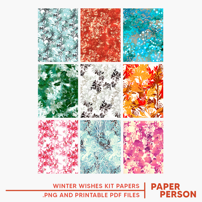 Holiday: Winter Wishes Papers Digital Files