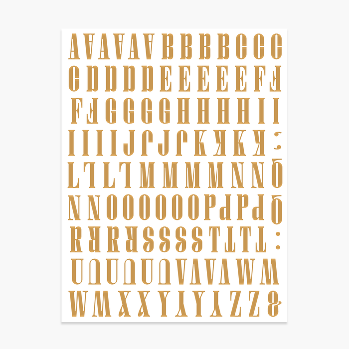 Autumnal Alpha Number Rub-ons