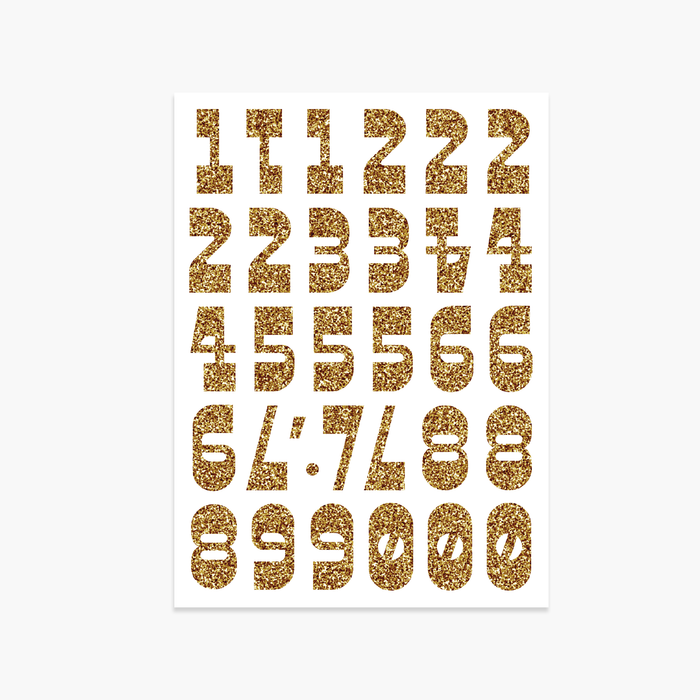 Glitter Number Rub-ons