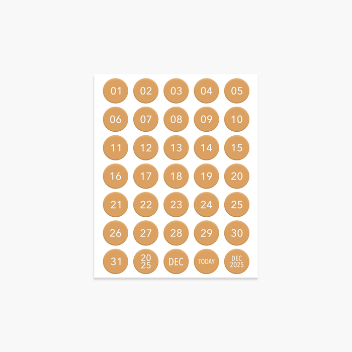 Gold Date Puffy Stickers