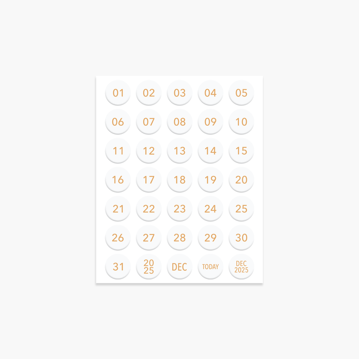 White Date Puffy Stickers