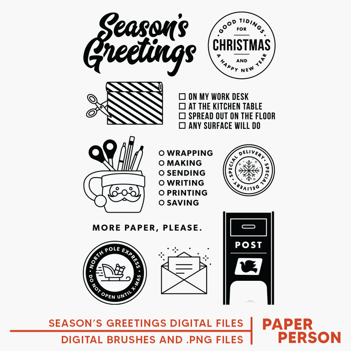 Holiday: Season's Greetings Kit Stamp Digital Files
