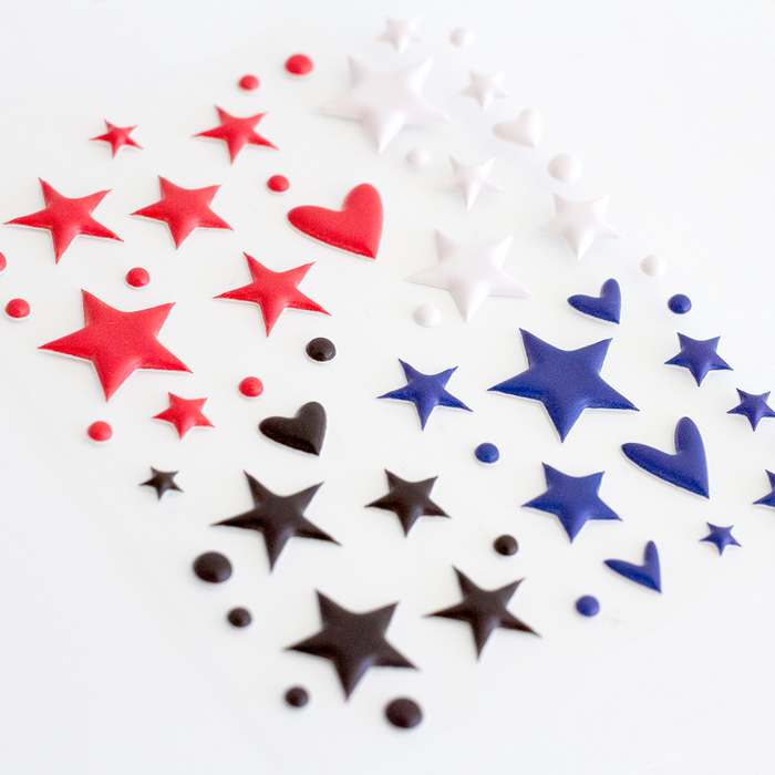 USA Stars Puffy Stickers