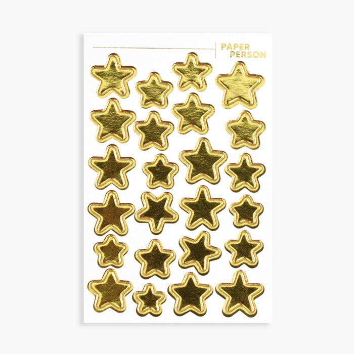 Gold Chipboard Star Stickers